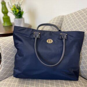 Tory Burch Blue Nylon Tote Bag